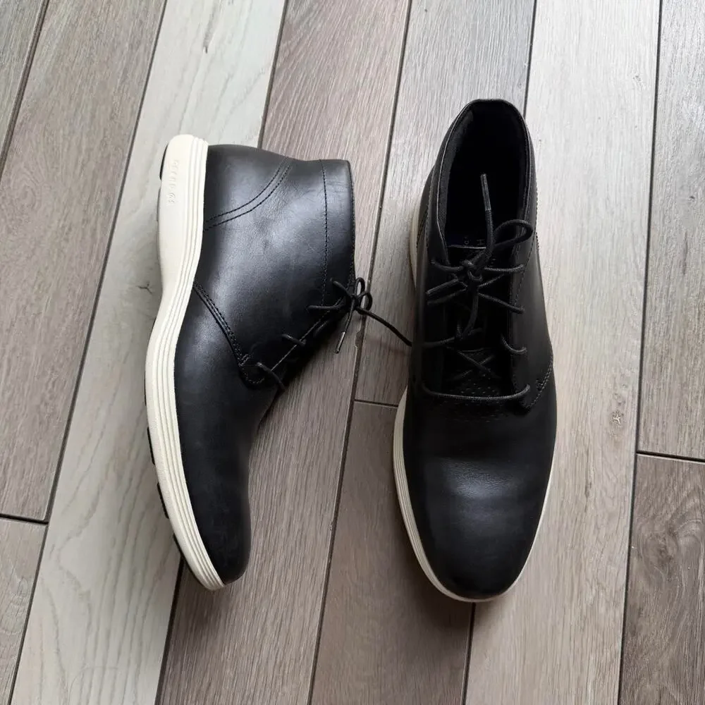 Cole Haan Grand.OS Chukka Boots Black Leather Men’s 11M